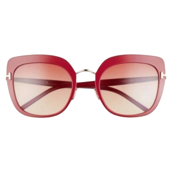 Tom Ford Virginia Sunglasses, Shiny Fuchsia & Rose Gold, NIB - Picture 1 of 17